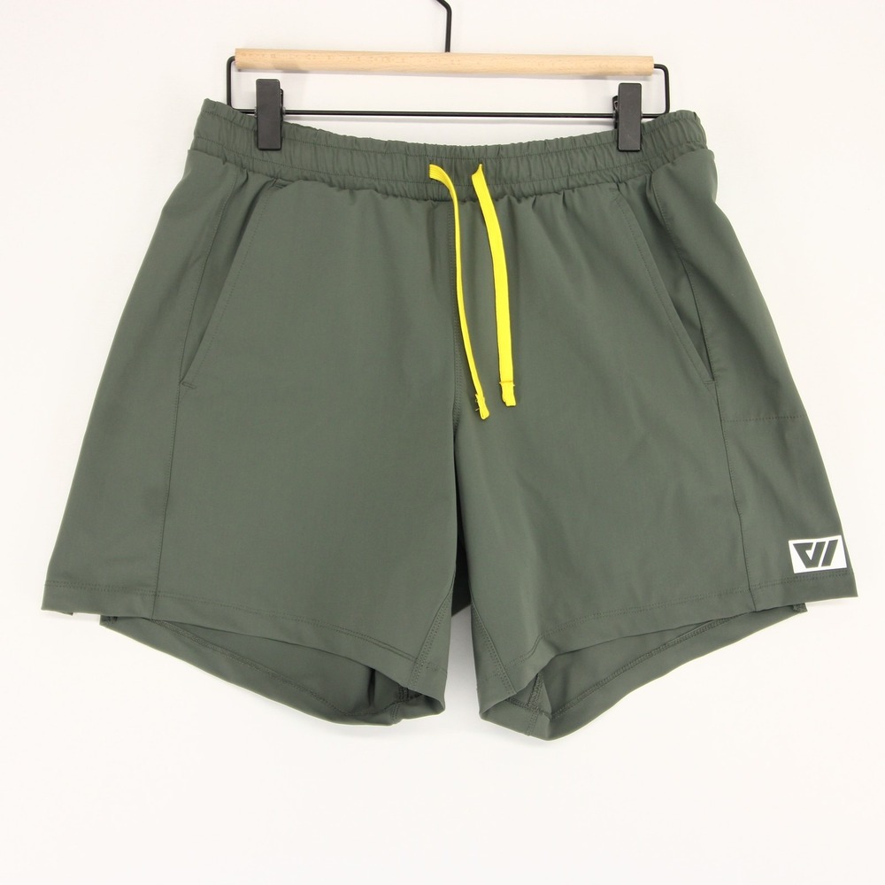 WOLACO Warren Shorts Mens M Gray Green Running Athletic Linerless